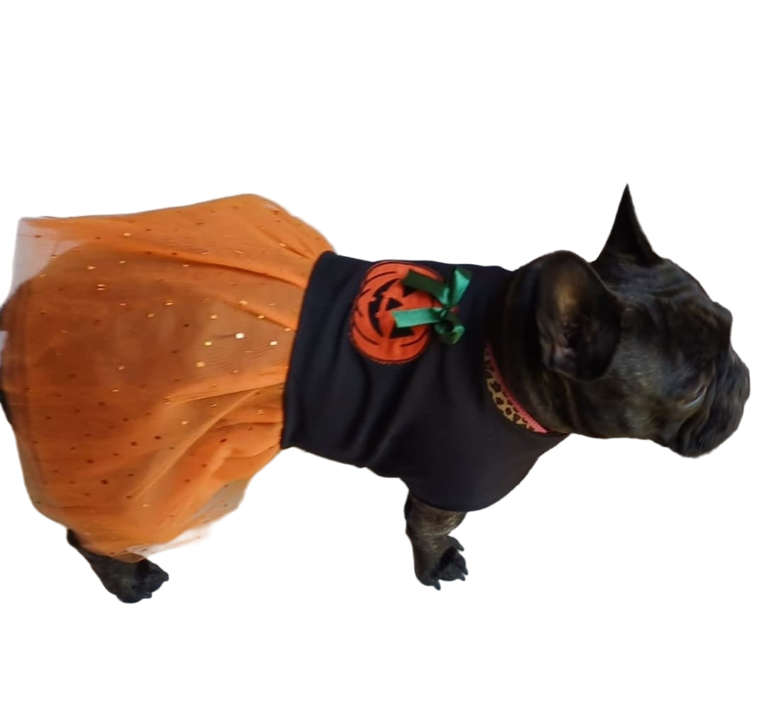 Disfraz Vestido Calabaza para perritos