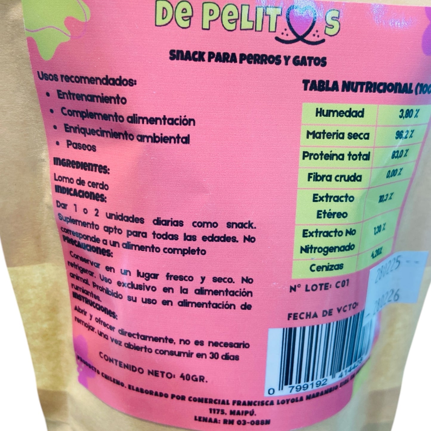 Lomo de Cerdo Deshidratado (40g)