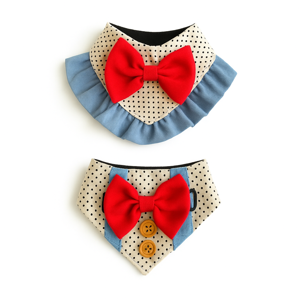Bandana "Lunares & Moño" para mascotas con estilo