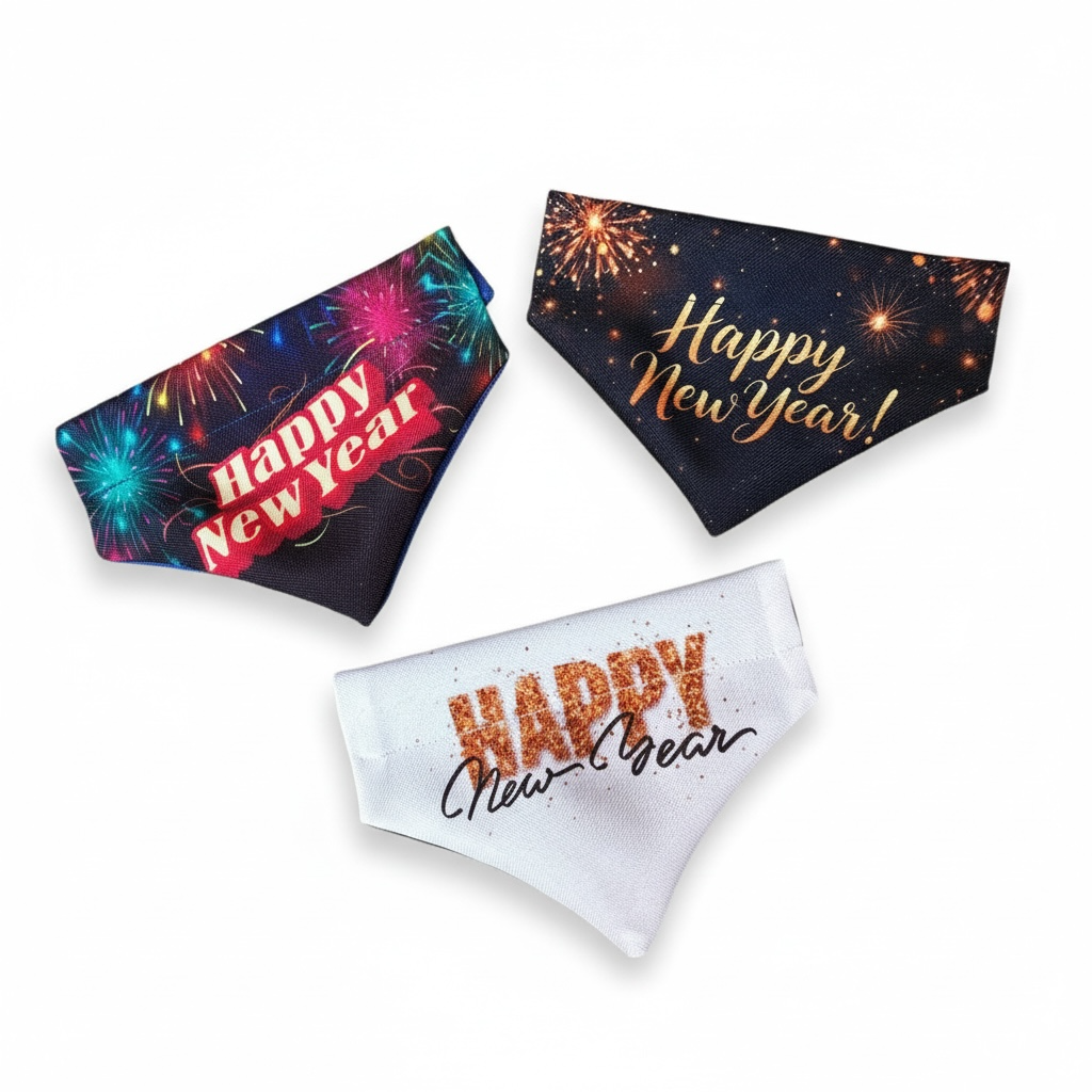 Bandanas Año Nuevo Perro y Gato