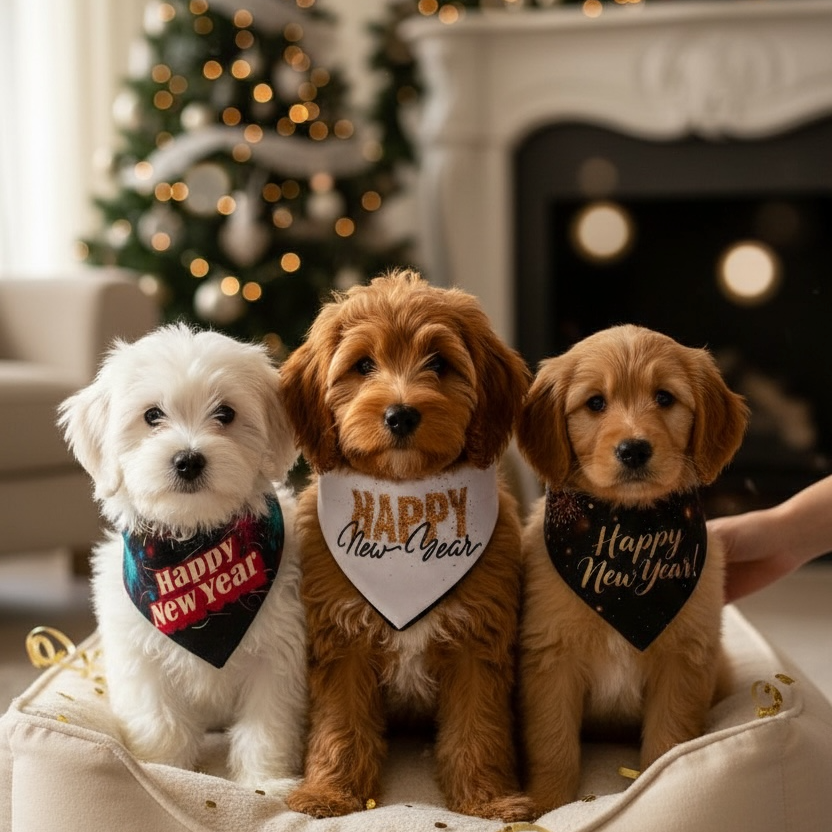 Bandanas Año Nuevo Perro y Gato
